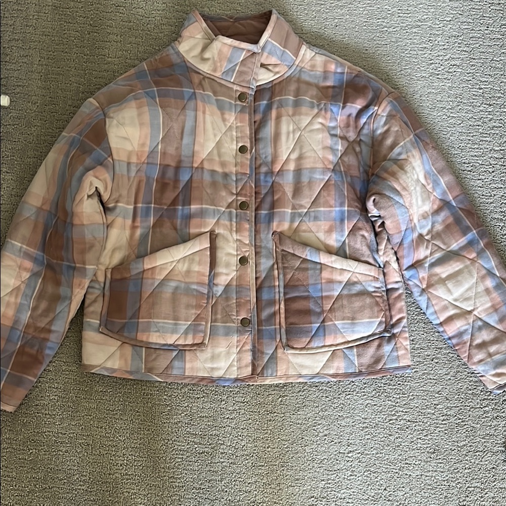 Z Supply Pink and Blue Puffer Jacket